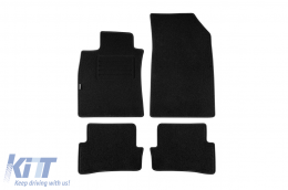 image-42-Doppelschicht-Teppichfußmatten geeignet für Renault Clio 2005-2012, aus Rex-Gewebe, Set von 4 Stück, schwarz