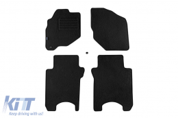 image-9-Doppelschicht-Teppichfußmatten geeignet für Honda Jazz 2002-2008, aus Rex-Gewebe, Set mit 4 Stück, schwarz