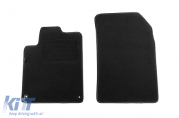 Doppelschicht-Teppichfußmatten geeignet für Peugeot 407 Coupe 2006-2011, aus Rex-Gewebe, Set mit 4 Stück, schwarz-image-6240335