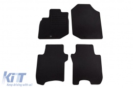 image-4-Doppelschicht-Teppichfußmatten geeignet für Honda Jazz 2008-2015 von Petex, Rex-Gewebe, Set aus 4 Stück, schwarz
