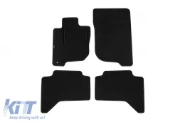 image-11-Doppelschicht-Teppichfußmatten geeignet für Mitsubishi L200 2006-2015, Doppelkabine, Set aus 4 Stück, schwarz
