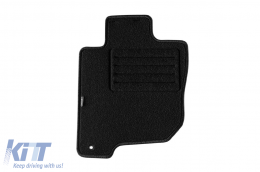 Doppelschicht-Teppichfußmatten geeignet für Mitsubishi L200 2006-2015, Doppelkabine, Set aus 4 Stück, schwarz-image-6240644