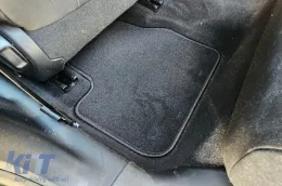 Doppelschicht-Teppichfußmatten geeignet für Citroen C4 Cactus nach 2014, aus Rex-Gewebe, Set mit 4 Stück, schwarz-image-6240844