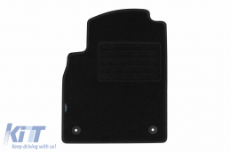 Doppelschicht-Teppichfußmatten geeignet für Opel Astra J 2009-2015, Cascada 2013-2019, von Petex, Rex-Stoff, Set mit 4 Stück, schwarz-image-6240914
