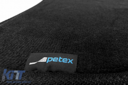 Doppelschicht-Teppichfußmatten geeignet für Opel Astra J 2009-2015, Cascada 2013-2019, von Petex, Rex-Stoff, Set mit 4 Stück, schwarz-image-6240917