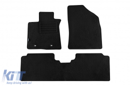 image-3-Doppelschicht-Teppichfußmatten geeignet für Toyota Avensis 2012-2018, aus Rex-Gewebe, Set von 3 Stück, schwarz
