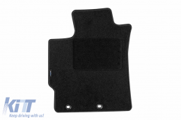 Doppelschicht-Teppichfußmatten geeignet für Toyota Yaris Hybrid 2012-2020, aus Rex-Gewebe, Set mit 3 Stück, schwarz-image-6240990
