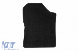 Doppelschicht-Teppichfußmatten geeignet für Toyota Yaris Hybrid 2012-2020, aus Rex-Gewebe, Set mit 3 Stück, schwarz-image-6240991