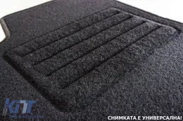 Doppelschicht-Teppichfußmatten geeignet für Hyundai Kona 2017-2023, aus Rex-Stoff, Set von 4 Stück, schwarz-image-6241113