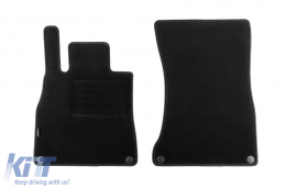 Doppelschicht-Teppichfußmatten geeignet für Mercedes S-Klasse C217 Coupe 2014-2020, aus Rex-Gewebe, Set von 4 Stück, schwarz-image-6241173