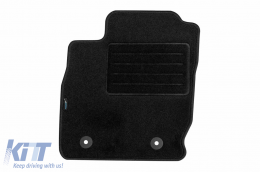 Doppelschicht-Teppichfußmatten geeignet für Ford Ecosport nach 2018, aus Rex-Gewebe, Set von 4 Stück, schwarz-image-6241241