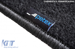 Doppelschicht-Teppichfußmatten von Petex, Rex-Stoff geeignet für Hyundai Kona Hybrid 2019-2023, Set aus 4 Stück, schwarz-image-6239533