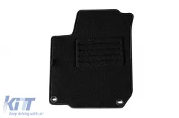 Doppelschicht-Teppichfußmatten von Petex, Rex-Gewebe geeignet für VW Golf IV 1998-2003, Beetle 1998-2011, Bora 1998-2005, schwarz mit ovalen Öffnungen, Set von 4 Stück, schwarz-image-6241012