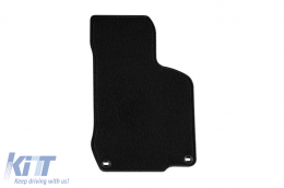Doppelschicht-Teppichfußmatten von Petex, Rex-Gewebe geeignet für VW Golf IV 1998-2003, Beetle 1998-2011, Bora 1998-2005, schwarz mit ovalen Öffnungen, Set von 4 Stück, schwarz-image-6241013
