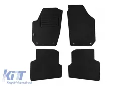 image-63-Doppelschichtige Teppichfußmatten geeignet für Skoda Fabia 2007-2014, aus Rex-Gewebe, Set von 4 Stück, schwarz