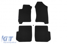 image-67-Doppelschichtige Teppichfußmatten geeignet für Subaru Forester 1999-2002, Rex-Gewebe, Set aus 4 Stück, schwarz
