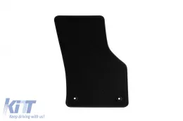 Doppelschichtige Teppichfußmatten geeignet für Seat Leon Kombi, Schrägheck 2012-2020, aus Rex-Gewebe, Set mit 4 Stück, schwarz-image-6240451