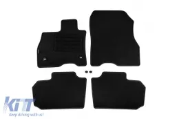 image-74-Doppelschichtige Teppichfußmatten geeignet für Nissan Leaf 2010-2018 von Petex, Rex-Gewebe, Set mit 4 Stück, schwarz