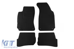 image-35-Doppelschichtige Teppichfußmatten geeignet für VW Passat 2001-2005, aus Rex-Stoff mit runden Öffnungen, Set mit 4 Stück, schwarz.
