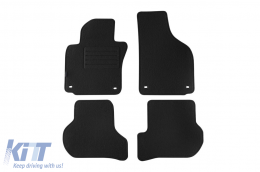 image-13-Doppelschichtige Teppichfußmatten geeignet für VW Golf V 2003-2008, Jetta 2005-2007, aus Rex-Stoff mit ovalen Öffnungen, Set von 4 Stück, schwarz.