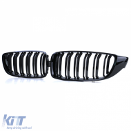 Doppelslat-Kühlergrill Performance Hochglanz Schwarz geeignet für BMW 4er F32 F33 F36 F82 F83-image-6206411
