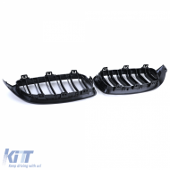 Doppelslat-Kühlergrill Performance Hochglanz Schwarz geeignet für BMW 4er F32 F33 F36 F82 F83-image-6206415