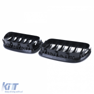 Doppelslat-Kühlergrill Performance Hochglanz Schwarz geeignet für BMW 5er F10 F11 2010-2017-image-6257441