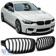 image-46-Doppelte Nierengrill Performance Glänzend Schwarz geeignet für BMW 3er F30 F31 2011-2019