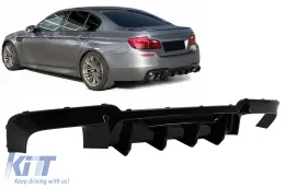 image-37-Doppia Uscita Diffusore d'aria per BMW Serie 5 F10 F11 Paraurti M-Tech Nero Lucido