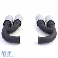 Doppie terminali in acciaio inossidabile argentati, adatti per Porsche Cayenne 92A 3.0 Diesel 10-14-image-6192051