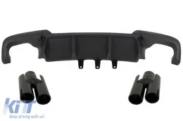 image-75-Doppio Presa Diffusore per BMW Serie 5 F10 2011-2017 M Look Punte Nero lucido