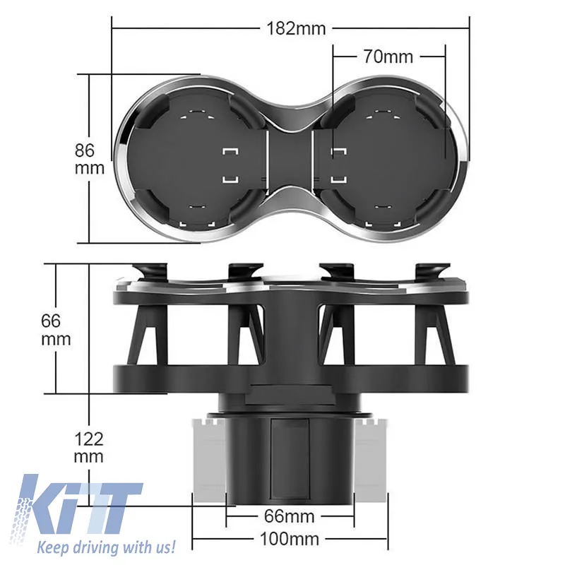 Double Cup Holder Suitable for Detachable Fixing Base Black Nickel 22525