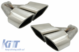 Double Exhaust Muffler Tips Tailpipes suitable for Porsche Cayenne 92A Facelift (10/2014-2017) Turbo Design - TY-D056S