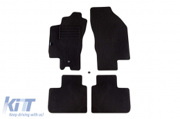 Double-layer carpet floor mats by Petex, Rex fabric suitable for Alfa Romeo 156 1997-2005, Sportwagon 2000-2005, Crosswagon 2004-2007, set of 4 pieces, black - ABFMAR6021678