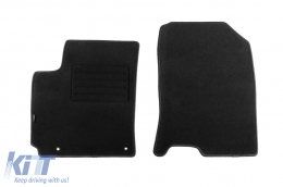 Double-layer carpet floor mats by Petex, Rex fabric suitable for Hyundai Kona hybrid 2019-2023, set of 4 pieces, black-image-6239530
