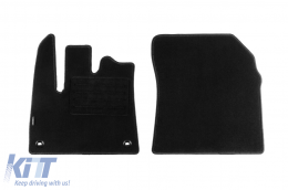 Double-layer carpet floor mats by Petex, Rex fabric suitable for Citroen Berlingo after 2019, 5 seats, set of 3 pieces, black-image-6239554