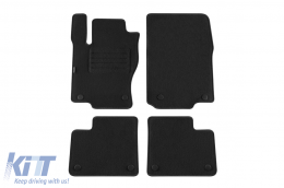 Double-layer carpet floor mats by Petex, Rex fabric suitable for Mercedes ML W166 2011-2016, GL X166 2012-2015, GLE W166, C292 coupe 2015-2019, GLS X166 2015-2019, set of 4 pieces, black - ABFMM6021856
