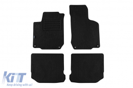 image-57-Double-layer carpet floor mats by Petex, Rex fabric suitable for VW Golf IV 1998-2003, Beetle 1998-2011, Bora 1998-2005, black with round openings, set of 4 pieces