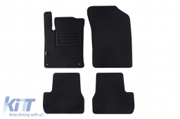 Double-layer carpet floor mats by Petex, Rex fabric suitable for Citroen C3 2009-2016, DS3 2010-2019, DS3 cabrio 2013-2019, set of 4 pieces, black - ABFMC6021957