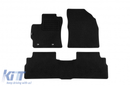 Double-layer carpet floor mats by Petex, Rex fabric suitable for Toyota Verso 2013-2018, 5 seats, set of 3 pieces, black - ABFMT6022055