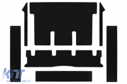 Double-layer carpet floor mats by Petex, Rex fabric suitable for Mercedes V class W447 long wheelbase, Vito Tourer Pro after 2014, 9 seats, passenger compartment with two sliding doors, without tables - ABFMM6022077