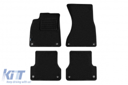 Double-layer carpet floor mats by Petex, Rex fabric suitable for Audi A6 sedan, estate, Allroad 2011-2018, A7 2010-2018, set of 4 pieces, black - ABFMA6022130