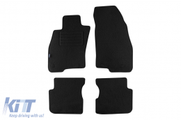 Double-layer carpet floor mats suitable for Alfa Romeo Mito 2008-2018, made of Rex fabric, set of 4 pieces, black - ABFMAR6021674