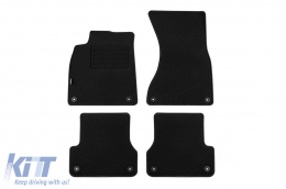Double-layer carpet floor mats suitable for Audi A5 coupe after 2016, made of Rex fabric, set of 4 pieces, black - ABFMA6021697