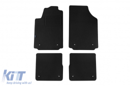 Double-layer carpet floor mats suitable for Audi A2 2000-2005, Rex fabric, set of 4 pieces, black