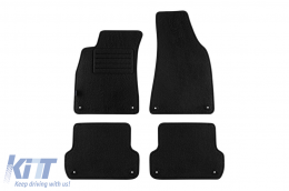 Double-layer carpet floor mats suitable for Audi A4 sedan, estate, Quattro 2000-2008, made of Rex fabric, set of 4 pieces, black - ABFMA6022001