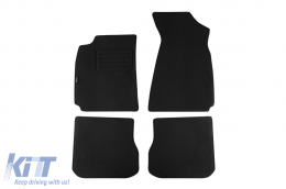 Double-layer carpet floor mats suitable for Audi A4 1994-1997, made of Rex fabric, set of 4 pieces, black - ABFMA6022011