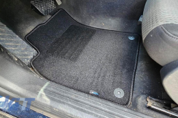 Double-layer carpet floor mats suitable for Audi A6 sedan, estate 2004-2006, set of 4 pieces, black-image-6241035