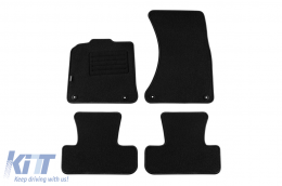 Double-layer carpet floor mats suitable for Audi Q5 2008-2016, made of Rex fabric, set of 4 pieces, black - ABFMA6022126