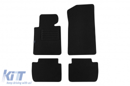 Double-layer carpet floor mats suitable for BMW 3 series E46 sedan, estate, coupe, compact 1998-2005, set of 4 pieces, black - ABFMB6021689